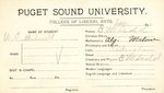 1900 Student Registry Card