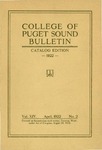 1922-1923 Bulletin by University of Puget Sound