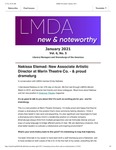 LMDA New and Noteworthy, January 2021 by Emily DeDakis, Nakissa Etemad, and Jeanne Tiehen
